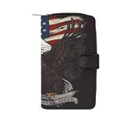 RTSEBVN Portefeuille en cuir multifonction long portefeuille tendance avec impression Raptor à tête blanche pour femme et homme, style, 19,7 x 11 x 3,5 cm, portefeuille en cuir, Style :, 19.7x11x3.5cm