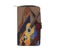 RTSEBVN Portefeuille en cuir multifonction long portefeuille tendance impression guitare sac à main en cuir avec pour femme et homme, style, 19,7 x 11 x 3,5 cm, portefeuille en cuir, Style