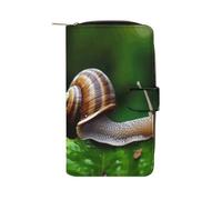 RTSEBVN Portefeuille en cuir multifonction long portefeuille tendance imprimé escargot sac à main en cuir avec pour femmes et hommes, style, 19,7 x 11 x 3,5 cm, portefeuille en cuir, Style