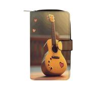 RTSEBVN Portefeuille en cuir multifonction long portefeuille tendance mignon imprimé guitare sac à main en cuir avec pour femmes et hommes, style, 19,7 x 11 x 3,5 cm, portefeuille en cuir, Style