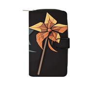 RTSEBVN Portefeuille en cuir multifonction long portefeuille tendance origami moulin à vent impression sac à main en cuir avec pour femmes et hommes, style, 19,7 x 11 x 3,5 cm, portefeuille en cuir