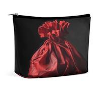 RTSEBVN Trousse de toilette mignonne de grande capacité en toile de jute rouge pour femme, style, taille unique, sacs de maquillage, Style :, Taille unique, Sacs de maquillage