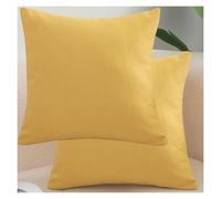 RTSFKFS 2 Taie d'oreiller 50x70,60x60,50x50 Housse De Coussin 40x40,45x45 Housse Oreiller 40x60 pour Linen Décorative Chambre Canapé avec Éclair Invisible Taie Oreiller(Yellow,45x45 cm 2pcs)