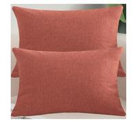 RTSFKFS 2 Taie d'oreiller 50x70,60x60,50x50 Housse De Coussin 40x40,45x45 Housse Oreiller 40x60 pour Linen Décorative Chambre Canapé avec Éclair Invisible Taie Oreiller(Brick Red,50x70 cm 2pcs)