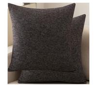 RTSFKFS 2 Taie d'oreiller 50x70,60x60,50x50 Housse De Coussin 40x40,45x45 Housse Oreiller 40x60 pour Linen Décorative Chambre Canapé avec Éclair Invisible Taie Oreiller(Dark Grey,50x50 cm 2pcs)