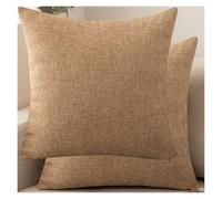 RTSFKFS 2 Taie d'oreiller 50x70,60x60,50x50 Housse De Coussin 40x40,45x45 Housse Oreiller 40x60 pour Linen Décorative Chambre Canapé avec Éclair Invisible Taie Oreiller(Sisal,60x60 cm 2pcs)