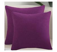 RTSFKFS 2 Taie d'oreiller 50x70,60x60,50x50 Housse De Coussin 40x40,45x45 Housse Oreiller 40x60 pour Linen Décorative Chambre Canapé avec Éclair Invisible Taie Oreiller(Purple,40x40 cm 2pcs)