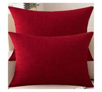 RTSFKFS 2 Taie d'oreiller 50x70,60x60,50x50 Housse De Coussin 40x40,45x45 Housse Oreiller 40x60 pour Linen Décorative Chambre Canapé avec Éclair Invisible Taie Oreiller(Burgundy,50x70 cm 2pcs)
