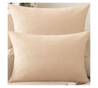 RTSFKFS 2 Taie d'oreiller 50x70,60x60,50x50 Housse De Coussin 40x40,45x45 Housse Oreiller 40x60 pour Linen Décorative Chambre Canapé avec Éclair Invisible Taie Oreiller(Beige,50x70 cm 2pcs)