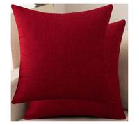 RTSFKFS 2 Taie d'oreiller 50x70,60x60,50x50 Housse De Coussin 40x40,45x45 Housse Oreiller 40x60 pour Linen Décorative Chambre Canapé avec Éclair Invisible Taie Oreiller(Burgundy,45x45 cm 2pcs)