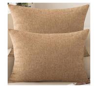 RTSFKFS 2 Taie d'oreiller 50x70,60x60,50x50 Housse De Coussin 40x40,45x45 Housse Oreiller 40x60 pour Linen Décorative Chambre Canapé avec Éclair Invisible Taie Oreiller(Sisal,50x70 cm 2pcs)