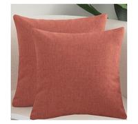 RTSFKFS 2 Taie d'oreiller 50x70,60x60,50x50 Housse De Coussin 40x40,45x45 Housse Oreiller 40x60 pour Linen Décorative Chambre Canapé avec Éclair Invisible Taie Oreiller(Brick Red,40x40 cm 2pcs)