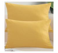 RTSFKFS 2 Taie d'oreiller 50x70,60x60,50x50 Housse De Coussin 40x40,45x45 Housse Oreiller 40x60 pour Linen Décorative Chambre Canapé avec Éclair Invisible Taie Oreiller(Yellow,50x70 cm 2pcs)