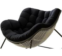 RTSFKFS Coussin de Chaise à Bascule Intérieur Extérieur - Épais et Doux for Fauteuils Papasan, Œuf, Rotin et Wicker - Coussin de Siège for Véranda, Jardin, Patio, Salon (Coussin Seul)(Noir)