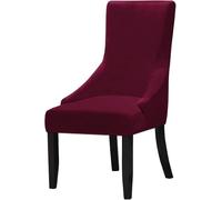 RTSFKFS Housse de Chaise à Oreilles en Velours, Housse de Fauteuil de Table Extensible et Moderne - Protection pour Salle à Manger, Cuisine et Banquet, Lavable(Bourgogne,4pcs)