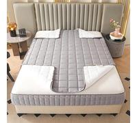 RTSFKFS Housse de Matelas Intégrale 140x190 Personnalisable Protege Matelas de Protection avec Fermeture Éclair Respirante Matelassé à Cinq Côtés Surmatelas(Gris Clair,160x200x20cm)