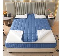 RTSFKFS Housse de Matelas Intégrale 140x190 Personnalisable Protege Matelas de Protection avec Fermeture Éclair Respirante Matelassé à Cinq Côtés Surmatelas(Bleu,140x190x20cm)