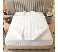 RTSFKFS Housse de Matelas Intégrale 140x190 Personnalisable Protege Matelas de Protection avec Fermeture Éclair Respirante Matelassé à Cinq Côtés Surmatelas(Blanc,180x200x20cm)