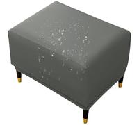 RTSFKFS Housse De Ottomane en Cuir PU Imperméable, Housse De Tabouret De Repose-Pieds Carré Housse De Pouf De Pied De Rangement Extensible Protecteur De Meubles(Gray,M)
