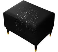 RTSFKFS Housse De Ottomane en Cuir PU Imperméable, Housse De Tabouret De Repose-Pieds Carré Housse De Pouf De Pied De Rangement Extensible Protecteur De Meubles(Black,M)
