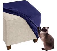 RTSFKFS Housse de Pouf Carré 35x35 50x50 40x40 45x45 60x60 100x100 Extensible Velours avec Fond élastique for Ottomane Repose-Pieds Meubles(Navy-Blue,16"/40cm)