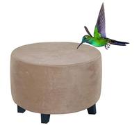 RTSFKFS Housses de Pouf Rond Housses de Pouf Extensible Housse de Repose-Pieds Protecteur de Meubles Housse de Tabouret avec Fond Élastique Antidérapante Lavable(Taupe,24"(60-64cm))