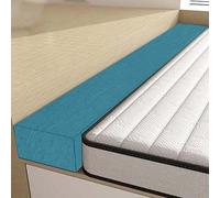 RTSFKFS Pont de Lit et Rallonge de Matelas 90-220cm, Coussin de Remplissage pour Combler l'espace Entre Tête de Lit et Matelas, Mousse 45D Haute Densité, Housse Lavable(Bleu foncé,220x5x25cm)