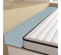 RTSFKFS Pont de Lit et Rallonge de Matelas 90-220cm, Coussin de Remplissage pour Combler l'espace Entre Tête de Lit et Matelas, Mousse 45D Haute Densité, Housse Lavable(Bleu Clair,100x5x20cm)