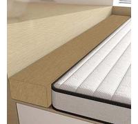 RTSFKFS Pont de Lit et Rallonge de Matelas 90-220cm, Coussin de Remplissage pour Combler l'espace Entre Tête de Lit et Matelas, Mousse 45D Haute Densité, Housse Lavable(Café,90x10x15cm)