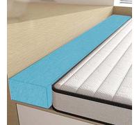 RTSFKFS Pont de Lit et Rallonge de Matelas 90-220cm, Coussin de Remplissage pour Combler l'espace Entre Tête de Lit et Matelas, Mousse 45D Haute Densité, Housse Lavable(Bleu Ciel,140x5x25cm)