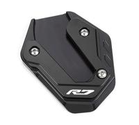 RTSMD Extension De Béquille Latérale pour Yamaha R7 YZF-R7 2021-2024, CNC, Plaque De Support pour Béquille Latérale Moto Side D'agrandissement Pied(Noir)