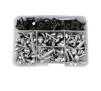 RTSMD Kit De 177 Boulons Et Vis De Carénage pour Suzuki RG125, RG150, RGV250, GSX1250FA ABS, avec Écrous De Fixation pour Pare-Brise. Kit Boulons de Carénage de Moto(Argent)