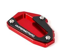 RTSMD Support De Béquille Latérale pour Ducati Hypermotard 950, 950SP, 698, 796, 821, 939, avec Base Antidérapante Moto Side D'agrandissement Pied(Rouge)