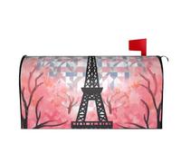RTSTNMBD Housse de boîte aux lettres magnétique décorative pour boîte aux lettres printemps-été, vacances - Motif Tour Eiffel - Pour la maison et l'extérieur - Décoration de jardin - 53,3 x 45,7 cm