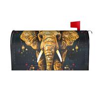 RTSTNMBD Housse de boîte aux lettres magnétique décorative pour le printemps et l'été, les vacances, couverture de boîte aux lettres abstraite éléphant pour la maison et l'extérieur, décoration de