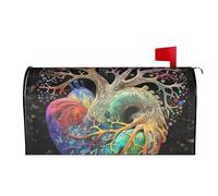 RTSTNMBD Housse de boîte aux lettres magnétique décorative pour le printemps et l'été, les vacances, l'arbre et le cœur, pour la maison, l'extérieur, la bienvenue, le jardin, 64,8 x 53,3 cm