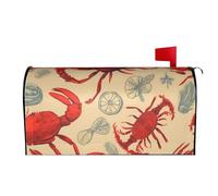 RTSTNMBD Housse de boîte aux lettres magnétique décorative pour le printemps et l'été, les vacances, le homard et le crabe, pour la maison, l'extérieur, la bienvenue et le jardin, 64,8 x 53,3 cm