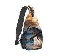 RTSTNMBD Sac à dos à bandoulière pour homme et femme - Beau sac de poitrine en forme de dauphin - Sac banane pour l'extérieur et la randonnée, Magnifique dauphin., Taille unique