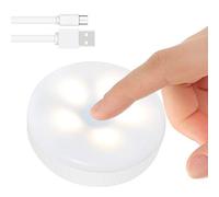 RTSU Mini Lumière Tactile, Rechargeable à Pile Closet Lumières Armoire Lumières, Veilleuse LED Magnétique à Coller N'importe où, Sans fil Sous L'éclairage du Cabinet, Dimmable Tap Poussoir Lampe