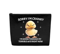 RTTLALUO Trousse de maquillage amusante en forme de canard, cadeau terrible des années 60 pour femme et homme, jolie trousse de maquillage en forme de canard, trousse de toilette de voyage avec