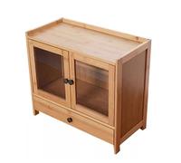 RTTZBOZ Autel Bouddhiste Bamboo Home avec Portes, Étagères de Rangement Coulissantes, Table de Méditation pour la Puja et L'offrande D'encens(Beige)