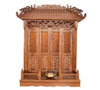 RTTZBOZ Autel Bouddhiste Mural, Étagère D'autel de Méditation Chinoise, Armoire à Bouddha, Support pour Autel Personnel avec Plaque de Traction Rétractable(35cm/14in)