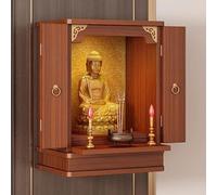 RTTZBOZ Buddhist Altar Table Murale, Armoire D'autel Bouddhiste Chinoise, Support D'exposition pour la Méditation, la Puja et Le Culte(Red,34x25x48cm/13x10x19in)