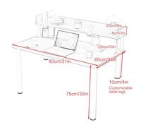 RTTZBOZ Petit Bureau Assis Debout, Table D'ordinateur, Double Rangement, Bureau Gain de Place pour Le Travail et Les Études à Domicile(White,80x60x10cm/31x24x4in)