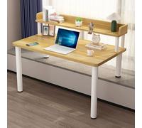 RTTZBOZ Petit Bureau Assis Debout, Table D'ordinateur, Double Rangement, Bureau Gain de Place pour Le Travail et Les Études à Domicile(Beige,80x60x10cm/31x24x4in)