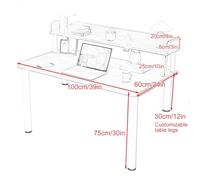 RTTZBOZ Petit Bureau Assis Debout, Table D'ordinateur, Double Rangement, Bureau Gain de Place pour Le Travail et Les Études à Domicile(White,100x60x30cm/39x24x12in)