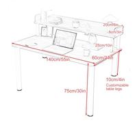 RTTZBOZ Petit Bureau Assis Debout, Table D'ordinateur, Double Rangement, Bureau Gain de Place pour Le Travail et Les Études à Domicile(White,140x60x10cm/55x24x4in)
