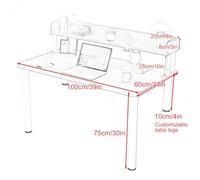 RTTZBOZ Petit Bureau Assis Debout, Table D'ordinateur, Double Rangement, Bureau Gain de Place pour Le Travail et Les Études à Domicile(White,100x60x10cm/39x24x4in)