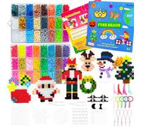 RTUOHUIN Lot de 8600 perles à repasser, 48 couleurs, 5 mm, 90 motifs avec plaque enfichable, papier à repasser, pince à épiler à partir de 6 ans, pour enfants, Halloween, Noël, Pâques, cadeaux