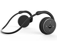 RTUSIA Petit casque Bluetooth enveloppant autour de la tête, casque de sport sans fil avec microphone intégré et son cristallin, pliable et transporté dans le sac à main, autonomie de 12 heures, noir
